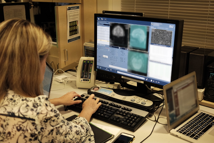 researcher analyzing